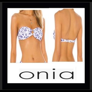 Onia Luna lavender bandeau bikini top L NWT